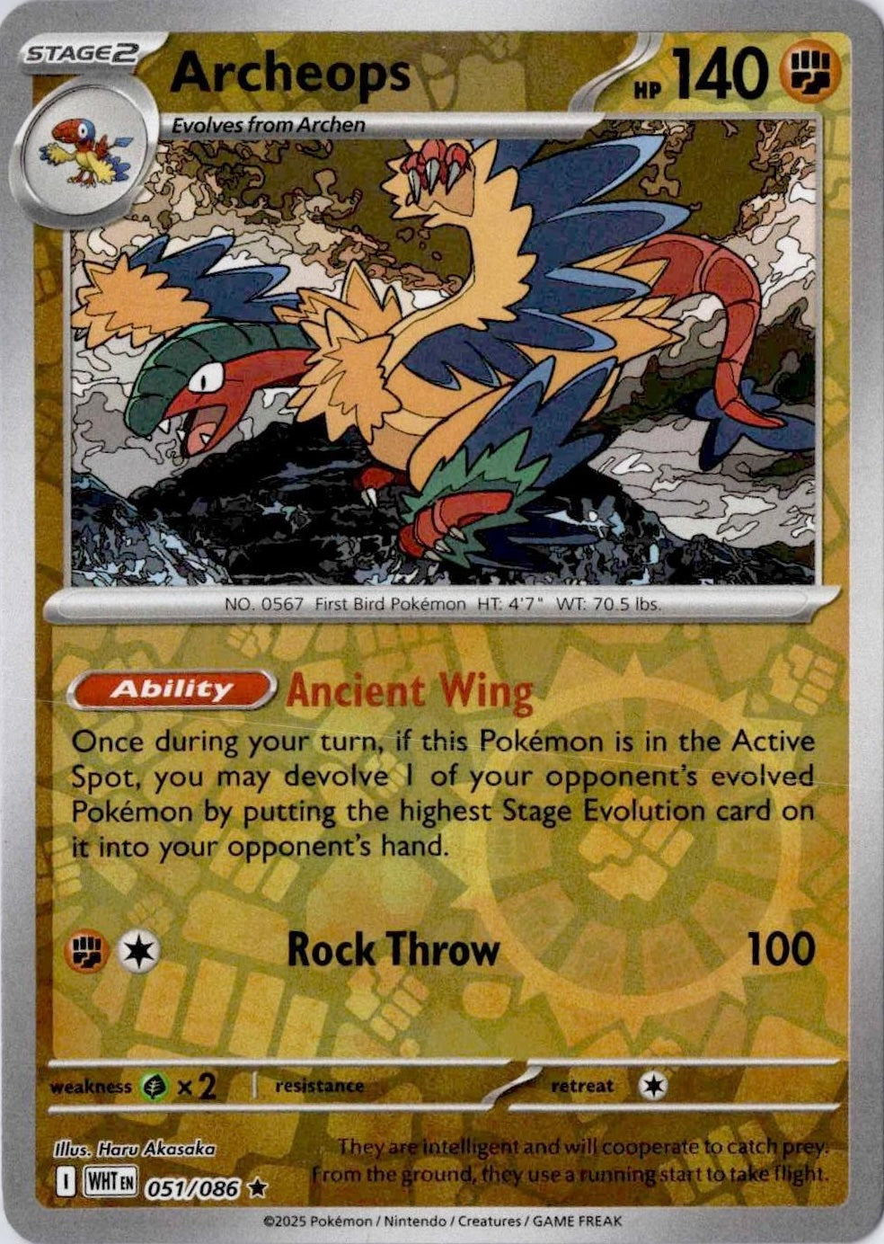 White Flare Archeops #51/86 Reverse Holo